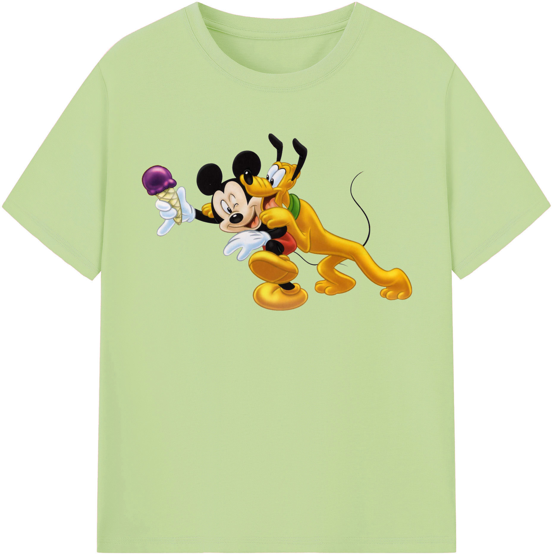 （画像用） ミッキーマウス Mickey Mouse 綿100％半袖Tシャツ（フロントプリント）